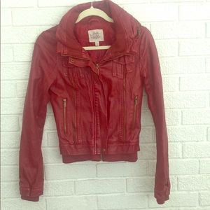 Faux Leather Burgandy Jacket